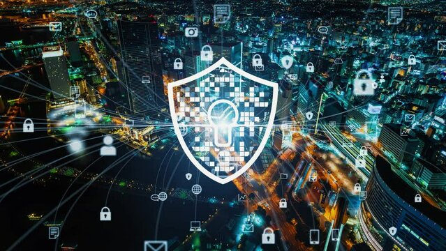 Cyber security concept. Encryption. Data protection. Anti virus software. Communication network.