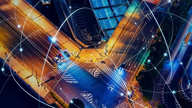 Transportation and technology concept. ITS (Intelligent Transport Systems). Mobility as a service.