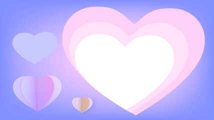 Heart Valentine's Day, Creative paper cut heart decorated background