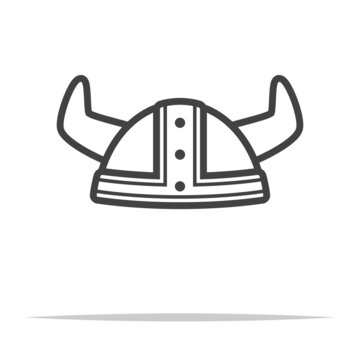 recommend clip art: Viking helmet outline icon transparent vector isolated