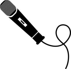Dynamic microphone sign icon, vector illustration. Flat design