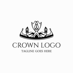 Crown logo vector, crown icon art illustration