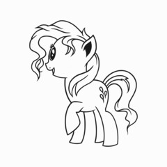 Fototapeta premium cute unicorn vector, pony cartoon design illustration