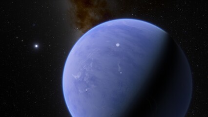 Obraz premium View of planet earth from space, detailed planet surface, science fiction wallpaper, cosmic landscape 3D render 