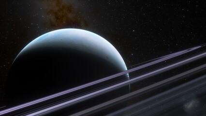 View of planet earth from space, detailed planet surface, science fiction wallpaper, cosmic landscape 3D render	