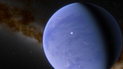 Obraz premium View of planet earth from space, detailed planet surface, science fiction wallpaper, cosmic landscape 3D render 