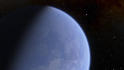 View of planet earth from space, detailed planet surface, science fiction wallpaper, cosmic landscape 3D render	