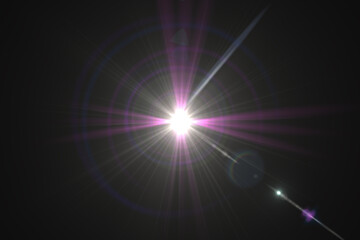 Natural, Sun flare on the black background