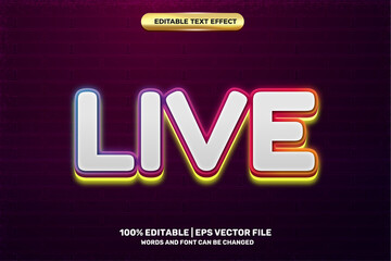 live streaming game glow colorfull 3D Editable text Effect Style