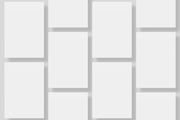 Floating blank paper for mockup. 3D Render.