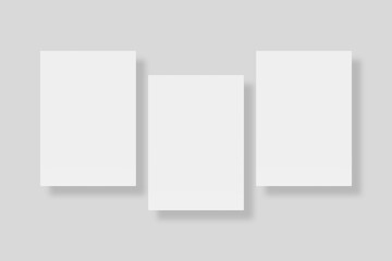 Fototapeta premium Floating blank paper for mockup. 3D Render.