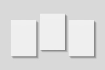 Stack blank paper for mockup. 3D Render.