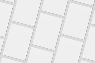 Blank paper for mockup. 3D Render.