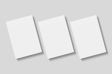 Stack blank paper for mockup. 3D Render.