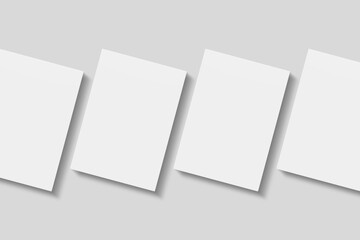 Stack blank paper for mockup. 3D Render.