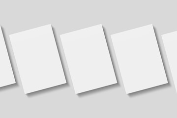 Stack blank paper for mockup. 3D Render.
