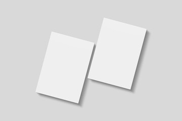 Stack blank paper for mockup. 3D Render.