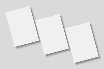 Stack blank paper for mockup. 3D Render.