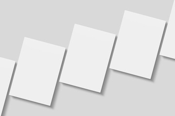 Stack blank paper for mockup. 3D Render.