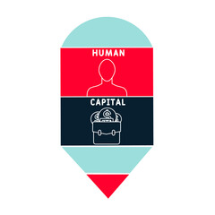 HC - Human Capital acronym. business concept background.  vector illustration concept with keywords and icons. lettering illustration with icons for web banner, flyer, landing pag