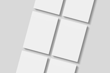 Stack blank paper for mockup. 3D Render.