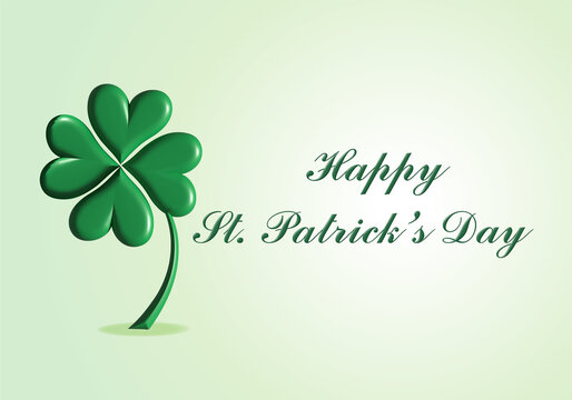 Shamrock clover happy St. Patrick's Day 3D vector image design background template