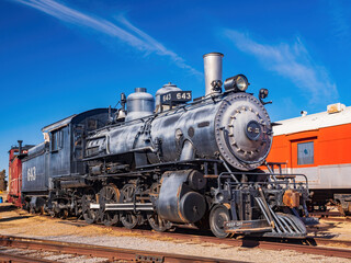 Fototapeta na wymiar Sunny view of the Oklahoma Railway Museum