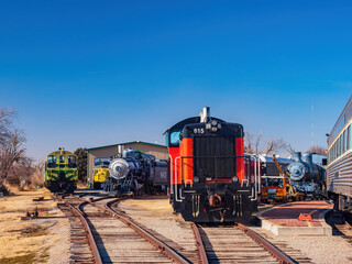 Fototapeta na wymiar Sunny view of the Oklahoma Railway Museum