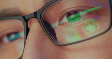 man glasses with ransomware web