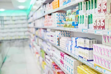 Foto op Plexiglas All the medicine you need. An aisle in a pharmacy. © Tabitha Rose/peopleimages.com