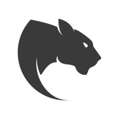Panther head silhouette logo design © ellistya