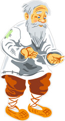 the person with a fish,cartoon,grandfather,children's fairy tale,story