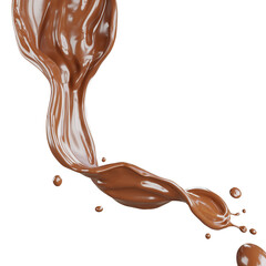 chocolate splash on white background,clipping path.