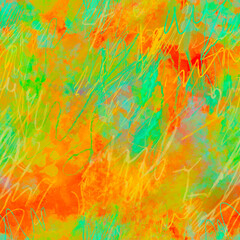 Fototapeta na wymiar Abstract bright multicolored painted pattern with mixed spots, blots, smudges, lines, strokes, stains