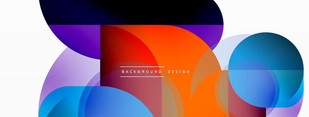 Round triangle shapes lines and circles. Geometric vector illustration for wallpaper banner background or landing page