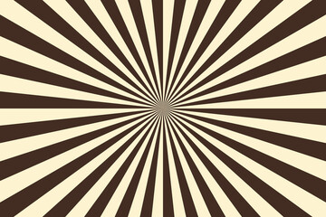 Fototapeta premium Brown color burst background. Rays background in retro style. Vector.
