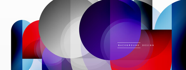 Obraz premium Creative geometric wallpaper. Minimal circle triangle and square line abstract background. Vector illustration for wallpaper banner background or landing page