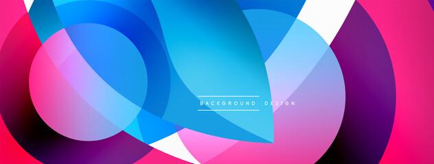 Creative geometric wallpaper. Minimal abstract background. Circle wave and round shapes composition vector illustration for wallpaper banner background or landing page