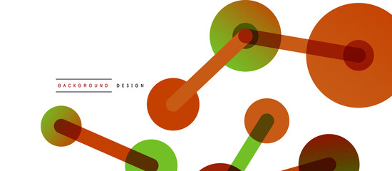 Line points connections geometric abstract background. Circles connected by lines. Trendy techno business template for wallpaper, banner, background or landing