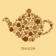 Teapot icon on yellow background
