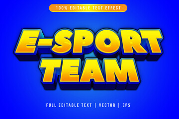 Naklejka na ściany i meble E sport Team editable text effect 3 dimension emboss modern style
