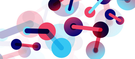 Abstract background. Round dots connected by lines. Trendy techno business template for wallpaper, banner, background or landing