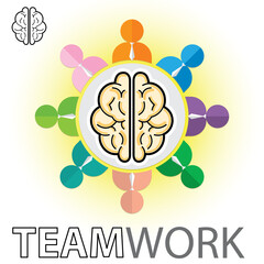 Brainstorm and teamwork vector image. illustration