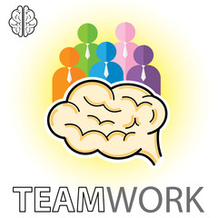 Brainstorm and teamwork vector image. illustration