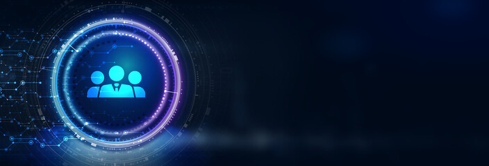 Business, Technology, Internet and network concept. Human Resources HR management recruitment employment headhunting concept. 3D illustration