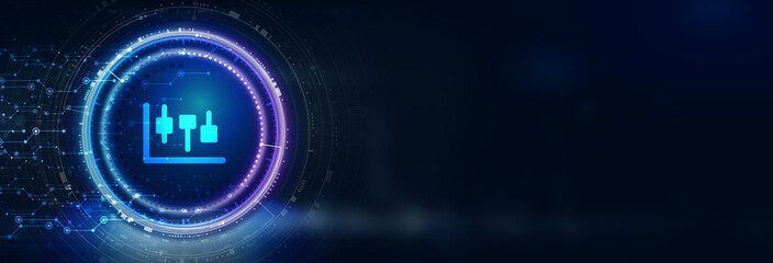 Business, Technology, Internet and network concept. Financial Graph. Stock Market chart. Forex Investment.3D illustration