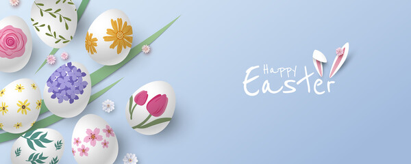 Fototapeta na wymiar Easter banner design vector illustration