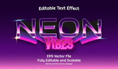 Neon Vibes 3D 80s editable text effect