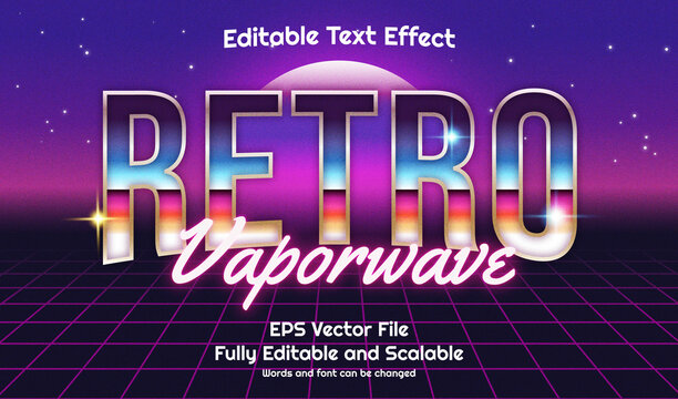 Retro Vaporwave 80s Editable Text Effect