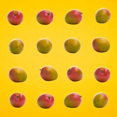Assortment Of Mangoes Neatly Arranged